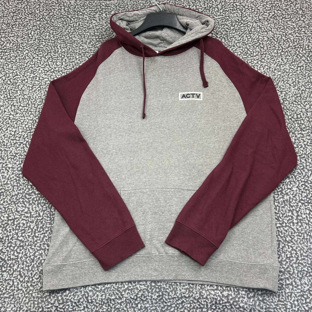 Active Ride Shop Hoodie Men XXL Gray Red Pullover Long Sleeve Pocket 2XL